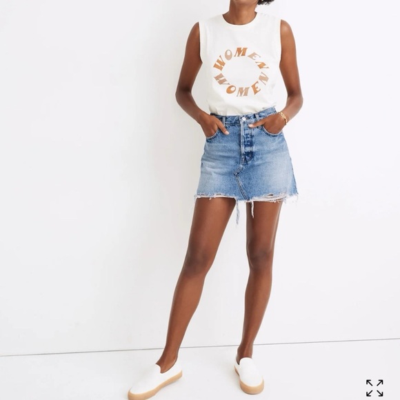 Madewell Rigid Denim Relaxed Mini Skirt in Rosehill Wash Size 27 TRENDING - Picture 2 of 6